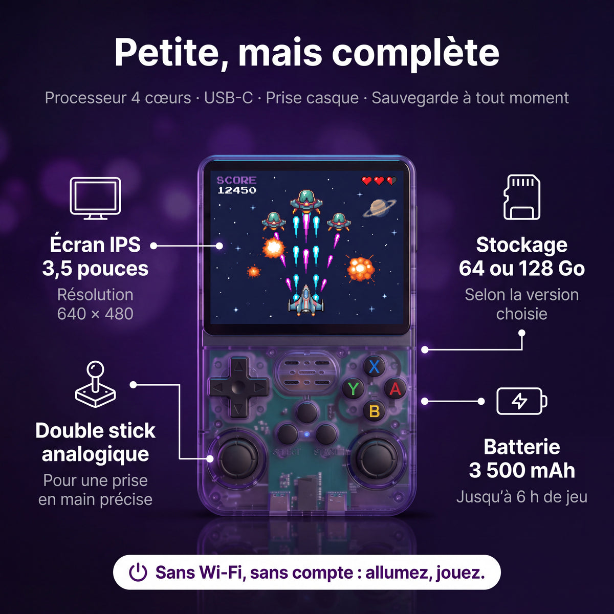 Console Rétro Portable GAMYKA – Écran IPS 3,5" et des milliers de jeux